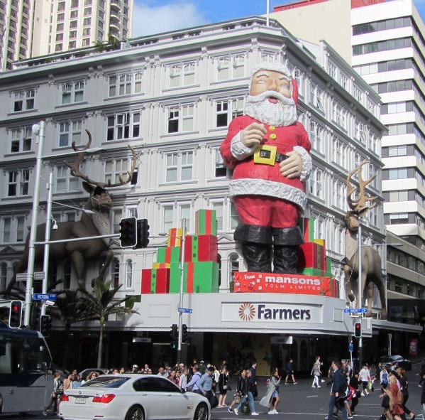 Santa on building
